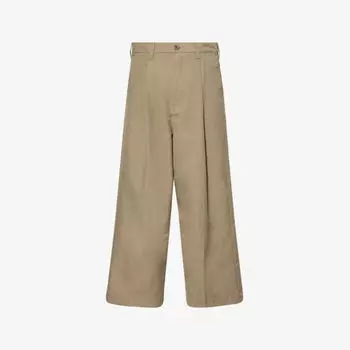 Брюки Obey Оливер прямого кроя со складками, бежевый