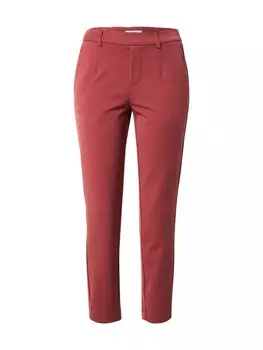 Брюки OBJECT Slim fit Pleat-Front Pants OBJLISA, ржаво-красный