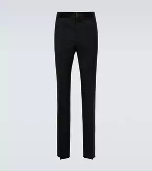 Брюки облегающего кроя из шерсти и мохера Givenchy, черный