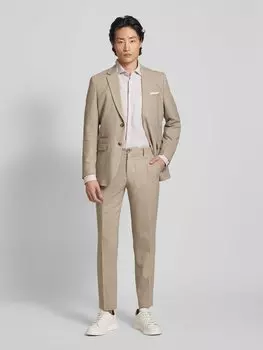 Брюки облегающего кроя из ткани с тканым узором, модель «OASIS» SELECTED HOMME, песочный