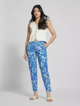 Брюки облегающего кроя с узором «пейсли», модель «Стиль». каштан Brax, светло-голубой