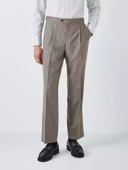 Брюки обычного кроя в шерстяную полоску super 100's John Lewis, цвет Neutral