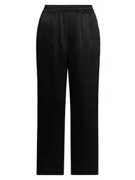 Брюки Одесса из атласа без застежки Nanushka, черный