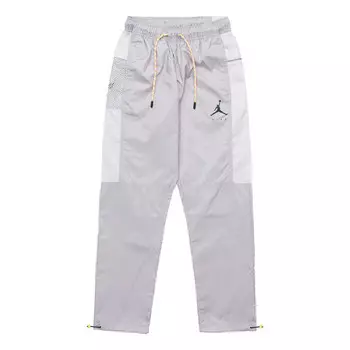 Брюки однотонные с принтом логотипа и шнуровкой повседневные брюки Air Jordan, серый