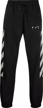 Брюки Off-White Diag Nylon Track Pants 'Black/Abbey/Stone', черный