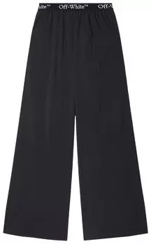 Брюки Off-White Logo Band Nylon Pants 'Black', черный