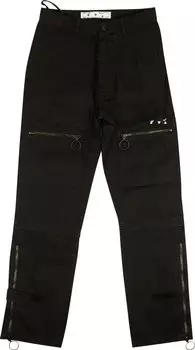 Брюки Off-White Logo Slim Cargo Pants 'Black/White', черный