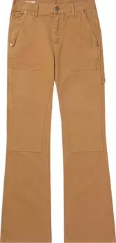 Брюки Off-White OW Slow Canv Flare Carp Pant 'Camel/White', загар