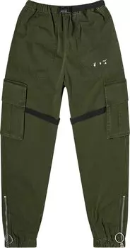 Брюки Off-White Parachute Cargo Pant 'Kombu Green/White', зеленый