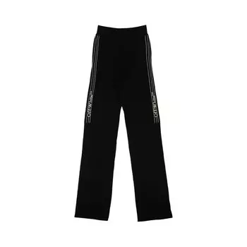 Брюки Off-White в полоску с логотипом, Черные