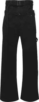 Брюки Off-White Wave Off Canvas Double Over Pants 'Black', черный