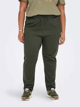 Брюки ONLY Elegante Stretch Stoffhose bergre Curvy Plus Size, темно-зеленый