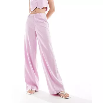 Брюки Only High Waisted Wide Leg, светло-розовый