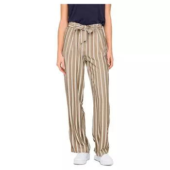 Брюки Only Lowa Stripe High Waist, бежевый