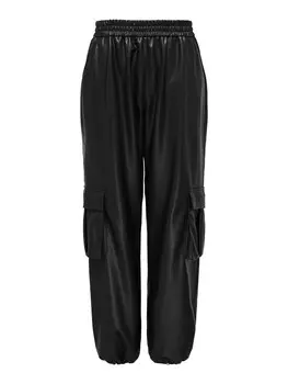 Брюки Only ONLHEIDI FAUX LEATHER TRACKPANTS OTW, черный