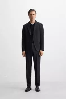 Брюки от костюма в тонкую полоску ZARA, темно-синий