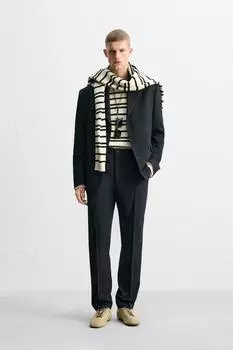 Брюки от костюма ZARA, темно-синий