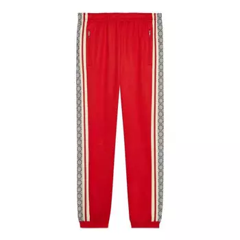 Брюки oversize technical jersey jogging pant 'red' Gucci, красный