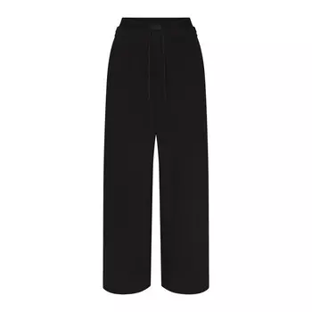 Брюки оверсайз с двойным поясом SKIMS Cotton Fleece, цвет Onyx