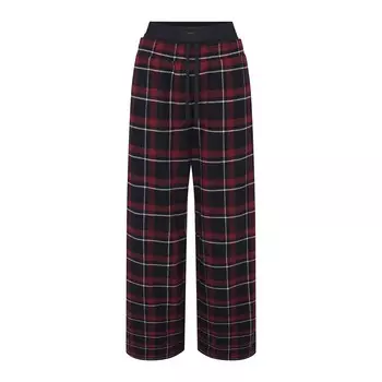 Брюки оверсайз с двойным поясом SKIMS, цвет merlot plaid