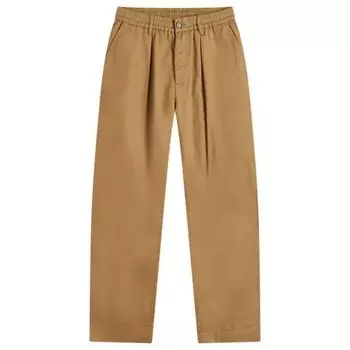 Брюки-Оксфорды из твила со складками Universal Works, хаки