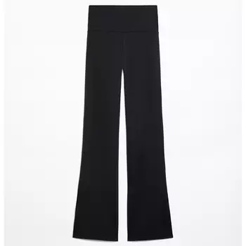 Брюки Oysho Comfortlux Slit Flare, черный