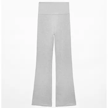 Брюки Oysho High-rise Comfortlux Flare, серый меланж