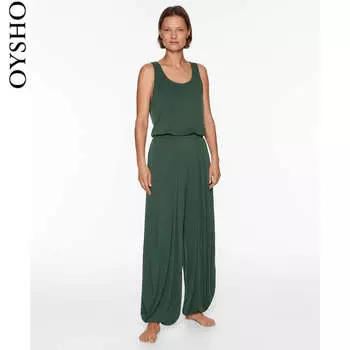 Брюки Oysho повседневные, зеленый