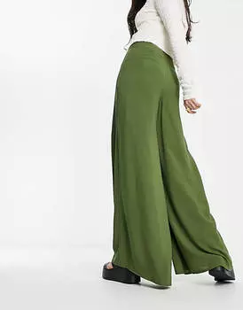 Брюки-палаццо цвета хаки ASOS DESIGN