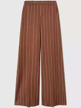 Брюки-палаццо Ermanno Scervino в тонкую полоску, коричневый