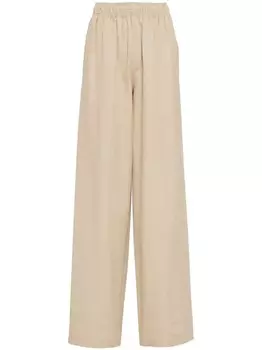 Брюки палаццо из поплина Prada, нейтральный цвет