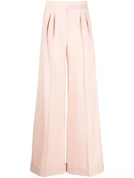 Брюки палаццо из вирджинской шерсти Max Mara, розовый