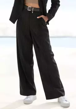 Брюки-палаццо LASCANA, деловой образ, элегантные костюмные брюки в тонкую полоску, коричневый