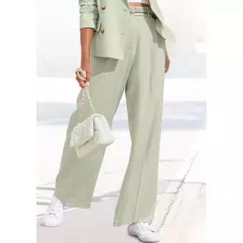 Брюки-палаццо LASCANA, в деловом образе, элегантные костюмные брюки с карманами, зеленый