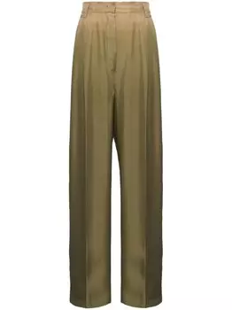 Брюки-палаццо Prada из градиентного твила, зеленый