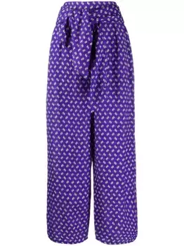 Брюки палаццо с абстрактным принтом KENZO, фиолетовый