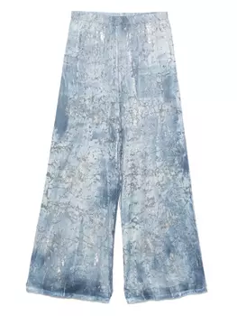 Брюки палаццо с эффектом металлик Avant Toi, синий