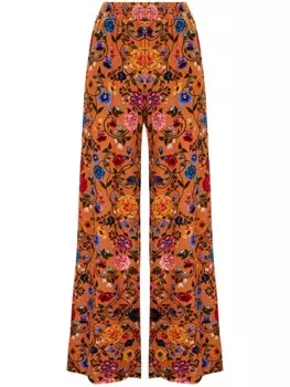 Брюки-палаццо с цветочным принтом La DoubleJ, оранжевый