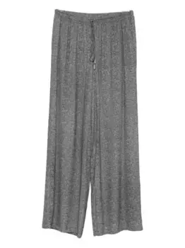 Брюки палаццо с кулиской и узором в елочку Ermanno Scervino, серый