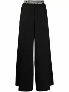 Брюки палаццо с логотипом на поясе STELLA MCCARTNEY, черный