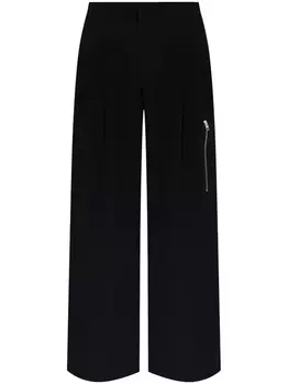 Брюки-палаццо с низкой посадкой и множеством карманов AMI Paris, черный