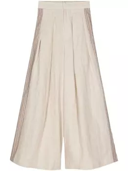 Брюки палаццо с полосками Biyan, нейтральный цвет