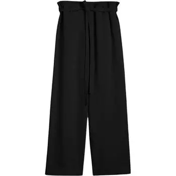 Брюки палаццо с поясом TOTEME, черный