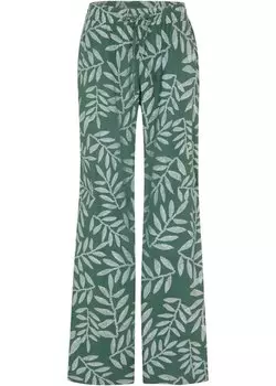 Брюки-палаццо с принтом Bpc Bonprix Collection, зеленый
