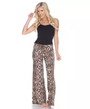 Брюки-палаццо с принтом Python White Mark, коричневый