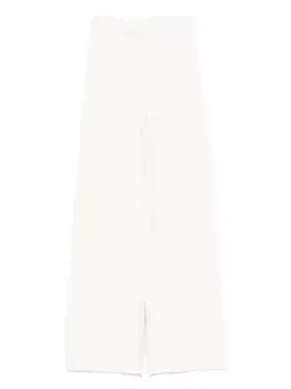 Брюки-палаццо с резинкой на талии MAX MARA, белый