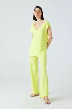 Брюки-палаццо с узором в виде пальмовых листьев JOIN US, желтый