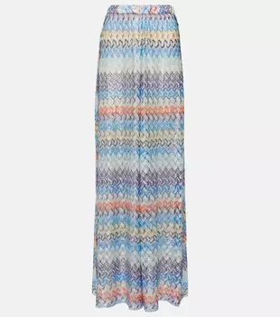 Брюки палаццо с высокой посадкой и зигзагом Missoni, разноцветный