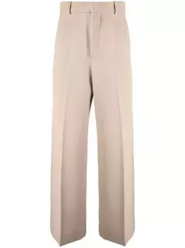 Брюки палаццо с завышенной талией AMI Paris, нейтральный