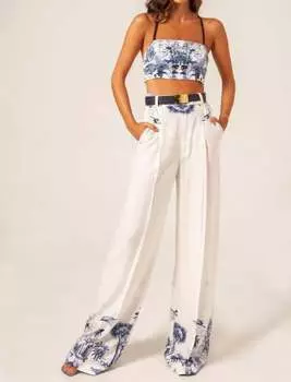 Брюки-палаццо Savage в белом/синем цвете Masavi